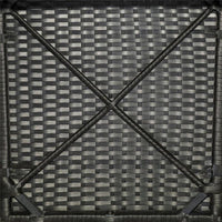 SET TAVOLO E SEDIE DA GIARDINO IN RATTAN E LEGNO MARRONE E NERO