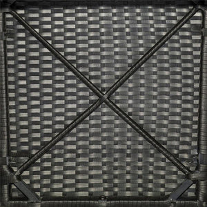 SET TAVOLO E SEDIE DA GIARDINO IN RATTAN E LEGNO MARRONE E NERO