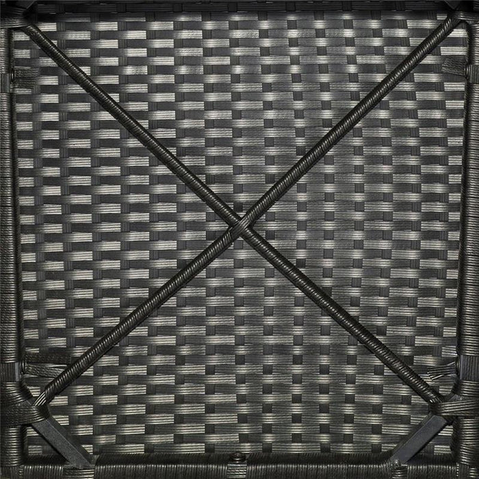 SET TAVOLO E SEDIE DA GIARDINO IN RATTAN E LEGNO MARRONE E NERO