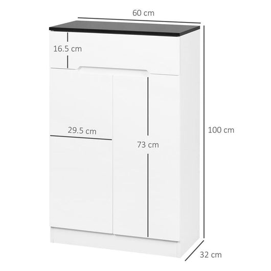 SCARPIERA SLIMCON 3 RIPIANI REGOLABILI E CASSETTO, IN TRUCIOLATO 60X32X100 CM