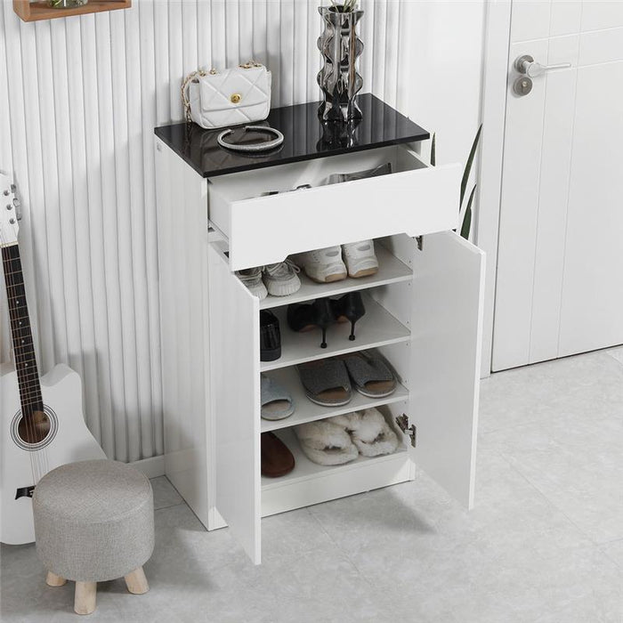 SCARPIERA SLIMCON 3 RIPIANI REGOLABILI E CASSETTO, IN TRUCIOLATO 60X32X100 CM