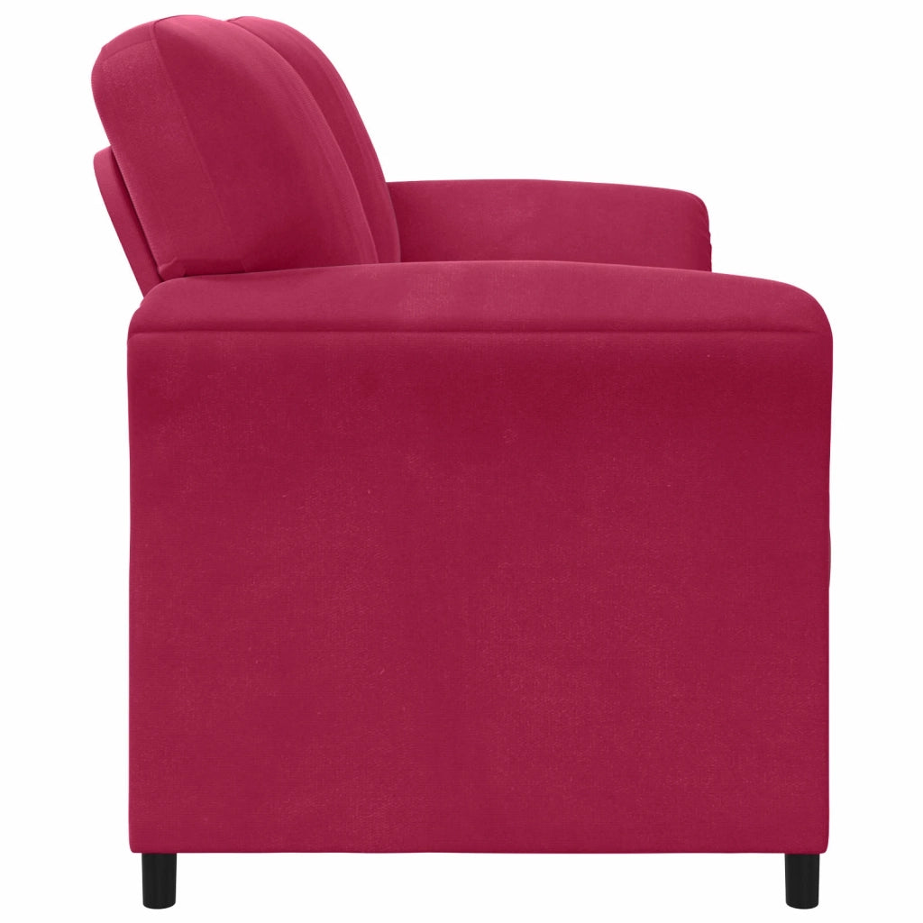 Divano a 2 Posti Rosso Vino 138 x 83 x 95 cm Velluto