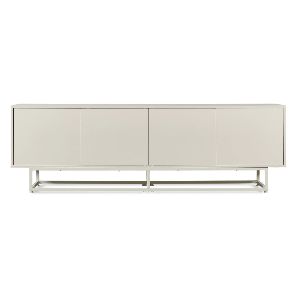 Armadietto Boxholm Credenza Bassa con 4 Ante Push-Open 180x30x56 cm Avena Oatmeal [en.casa]