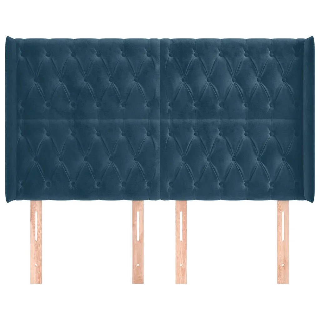 Testiera ad Orecchio Blu Scuro 163x16x118/128 cm in Vellutocod mxl 97759