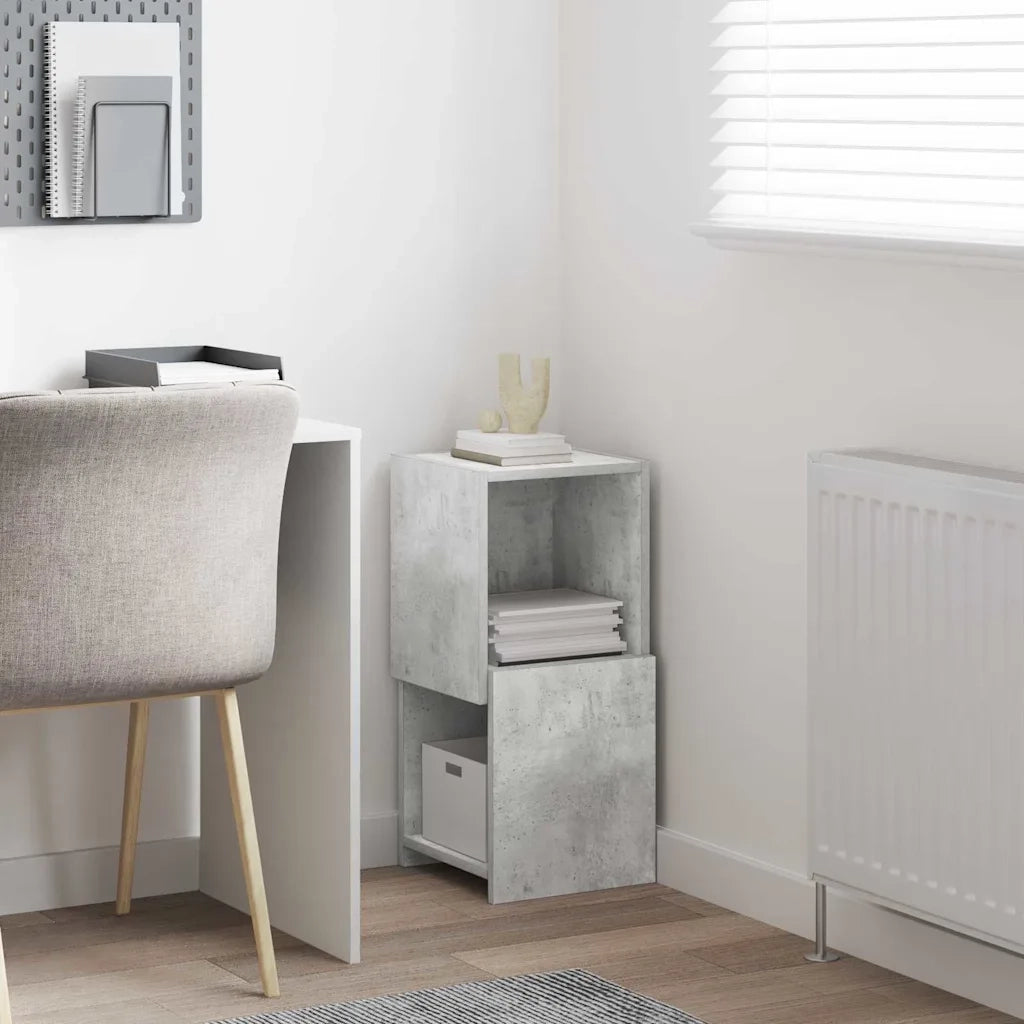Mobile angolare Grigio cemento 30,5x30x65cm Legno multistrato
