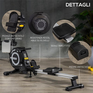 VOGATORE MAGNETICO PIEGHEVOLE PER ALLENAMENTO A CASA VOLANO REGOLABILE