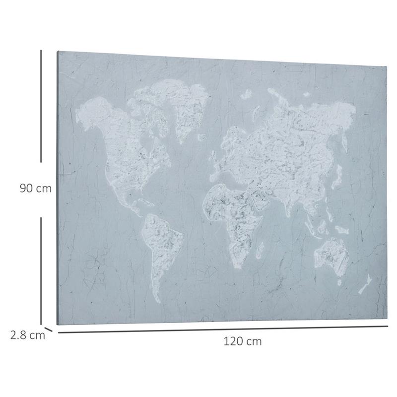 STAMPA SU TELA IN LEGNO DI PINO 120X90CM PER CASA E UFFICIO, GRIGIA E BIANCA