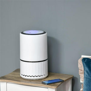 PURIFICATORE D'ARIA CON FILTRO HEPA CARBONE ATTIVO E 3 VELOCITÀ REGOLABILI BIANCO