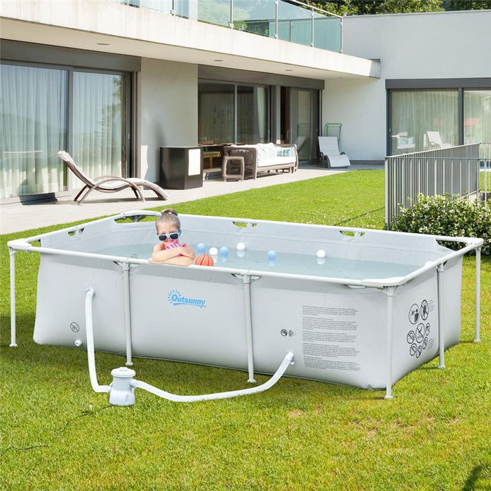 PISCINA FUORI TERRA AUTOPORTANTERETTANGOLARE 252 X 152 X 65 CM GRIGIA