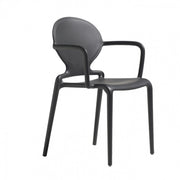 SET 4 SEDIE GIO TECNOPOLIMERO CON BRACCIOLI SCAB DESIGN - Antracite 81