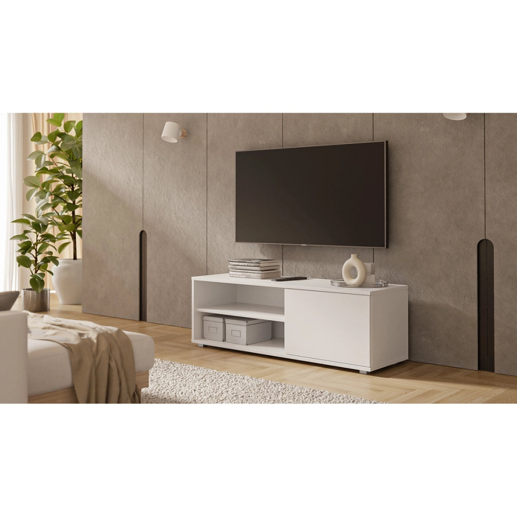 Mobile TV VIVA 110 cm bianco con gambe in plastica