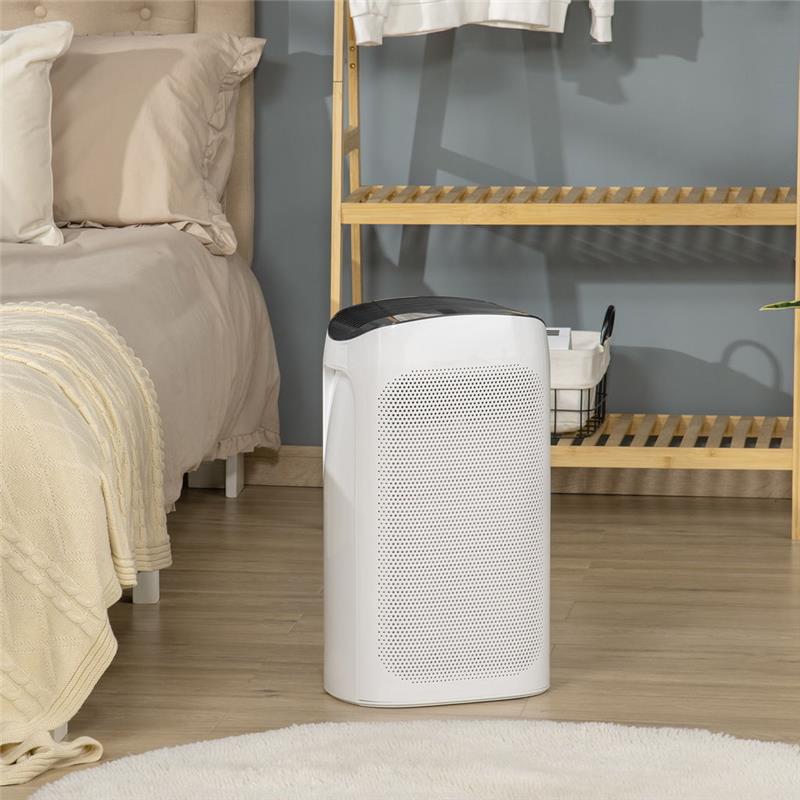 PURIFICATORE D'ARIA FILTRO HEPA TRIPLO STRATO, 3 VELOCITÀ, MODALITÀ SONNO E TIMER, 32.7X22X55.8CM, BIANCO