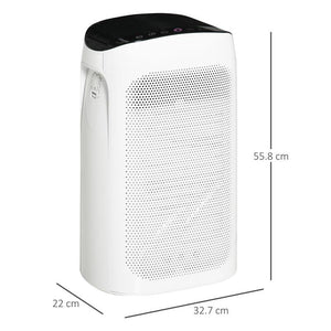 PURIFICATORE D'ARIA FILTRO HEPA TRIPLO STRATO, 3 VELOCITÀ, MODALITÀ SONNO E TIMER, 32.7X22X55.8CM, BIANCO