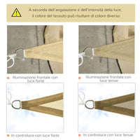 TENDA DA SOLE A VELA OMBREGGIANTE TRIANGOLARE 3 X 3 X 3 MT COLORE CREMA