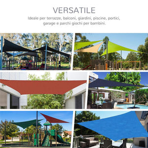 TENDA DA SOLE A VELA OMBREGGIANTE TRIANGOLARE 3 X 3 X 3 MT COLORE CREMA