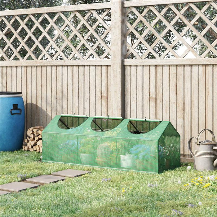 MINI SERRA DA GIARDINO CON 3 FINESTRE  E COPERTURA ANTI-UV 180X60X60 CM VERDE