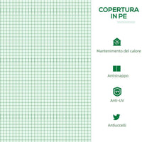 MINI SERRA DA GIARDINO CON 3 FINESTRE  E COPERTURA ANTI-UV 180X60X60 CM VERDE