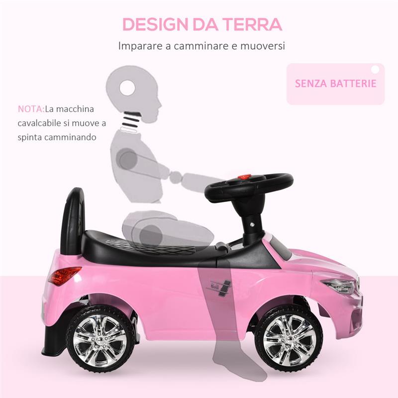 MACCHINA PER BAMBINI CAVALCABILE ETÀ 18-36 MESI ROSA