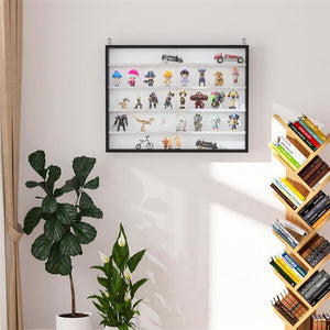 BACHECA CON 5 RIPIANI PORTAOGGETTI CON MENSOLE REGOLABILI 80 X 9,5 X 60 CM NERO E BIANCO