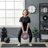 KETTLEBELL 14 KG IN PU E SABBIA CON BASE PIATTA 26 X 18 X 32 CM ROSSO