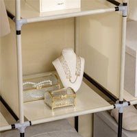 ARMADIO IN TESSUTO CON 8 RIPIANI E PORTA AVVOLGIBILE 125X43X162.5CM BEIGE