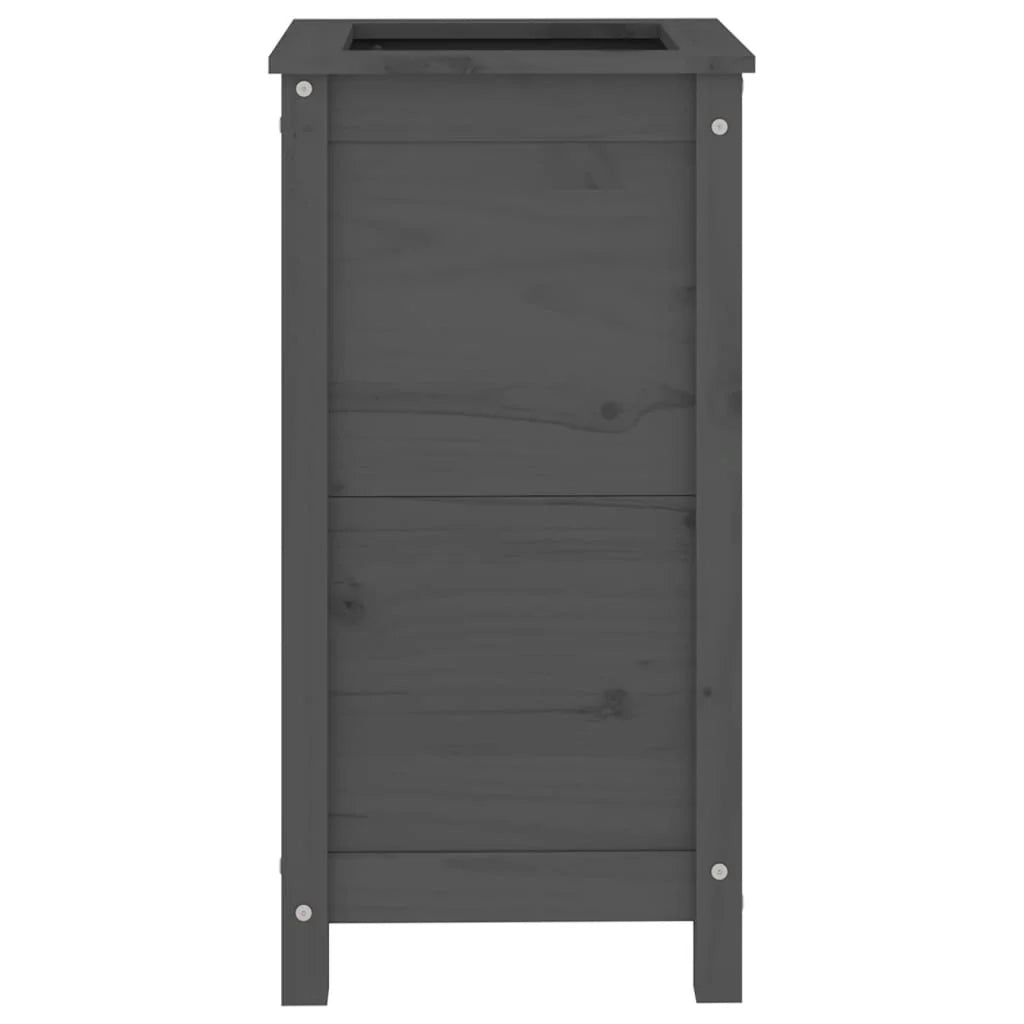 Fioriera rialzata per piante e fiori terrazza/giardino 40 x 40 x 78 cm legno massello di pino grigio 02_0037580