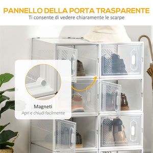 MOBILE SCARPIERA MODULARE SALVASPAZIO, 8 CUBI BIANCO