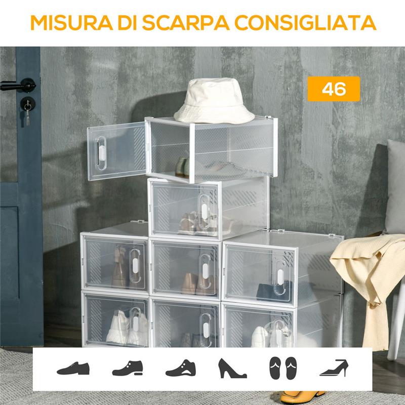 MOBILE SCARPIERA MODULARE SALVASPAZIO, 8 CUBI BIANCO