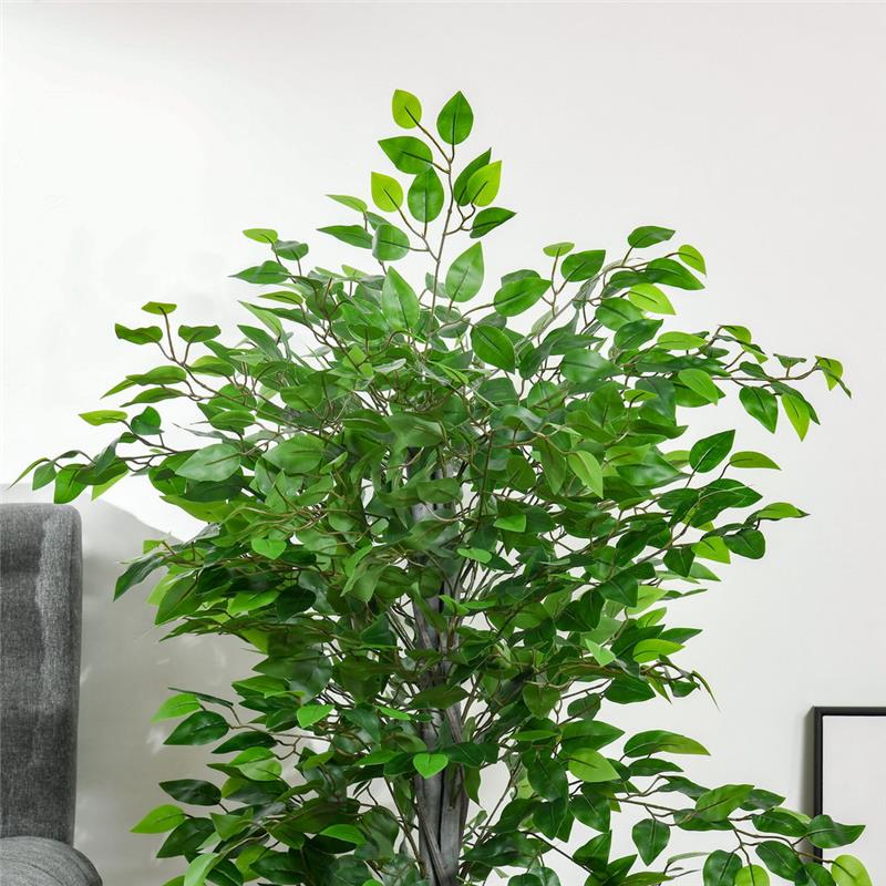 PIANTA ARTIFICIALE DI FICUS ALTA 135CM CON VASO IN COLORE VERDE