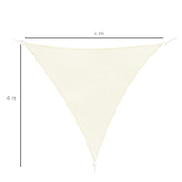 TENDA DA SOLE A VELA OMBREGGIANTE TRIANGOLARE 4 X 4 X 4 MT COLORE CREMA