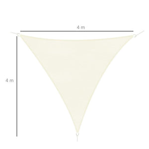 TENDA DA SOLE A VELA OMBREGGIANTE TRIANGOLARE 4 X 4 X 4 MT COLORE CREMA