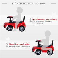 MACCHINA CAVALCABILE GIOCATTOLO PER BAMBINI 12-36 MESI ROSSA
