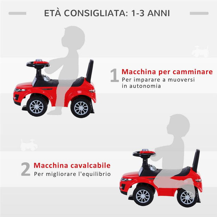 MACCHINA CAVALCABILE GIOCATTOLO PER BAMBINI 12-36 MESI ROSSA