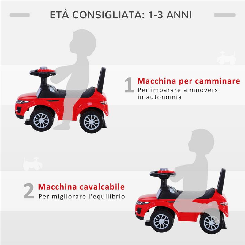 MACCHINA CAVALCABILE GIOCATTOLO PER BAMBINI 12-36 MESI ROSSA