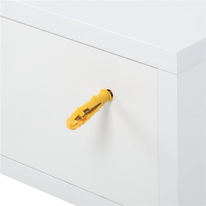 SET 2 COMODINI SOSPESI IN LEGNO, DESIGN MODERNO, 40X30X15CM - BIANCO