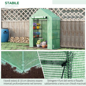 SERRA DA GIARDINO IN ACCIAIO E PLASTICA PE CON 4 RIPIANI, FUNI E PICCHETTI, 141X72X191 CM, VERDE