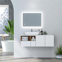 SPECCHIO BAGNO LED ANTIAPPANNAMENTO CON 3 COLORI E LUMINOSITÀ REGOLABILE, IN METALLO E VETRO, 80X60X3 CM