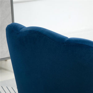 POLTRONA IN VELLUTO IMBOTTITA CON SCHIENALE A CONCHIGLIA PER CAMERA E SALOTTO, 63X65X84CM