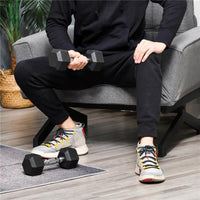 SET DI 2 MANUBRI DA PALESTRA ESAGONALI DA 5KG IN GOMMA CON IMPUGNATURA ANTISCIVOLO, NERO