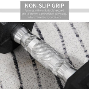 SET DI 2 MANUBRI DA PALESTRA ESAGONALI DA 5KG IN GOMMA CON IMPUGNATURA ANTISCIVOLO, NERO