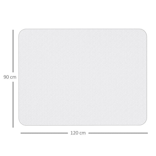 TAPPETINO PER SEDIA UFFICIO SALVAPAVIMENTO ANTISCIVOLO IN PLASTICA, 90X120CM, TRASPARENTE