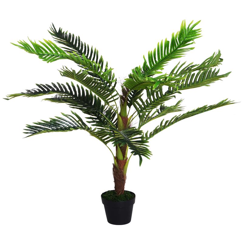 PIANTA ARTIFICIALE PALMA CYCAS ALTA 123CM PER INTERNO ED ESTERNO CON VASO INCLUSO
