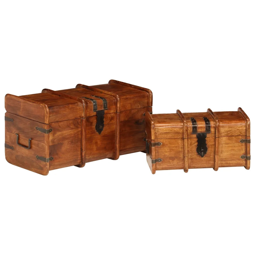Set Forzieri 2 pz in Legno Massello di Acacia e Finitura Ambra 245656