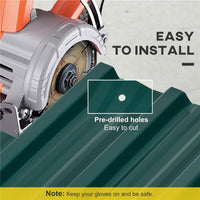 SET 12 PANNELLI DI RICAMBIO 129X45 CM PER CASETTE DA GIARDINO IN ACCIAIO ZINCATO VERDE