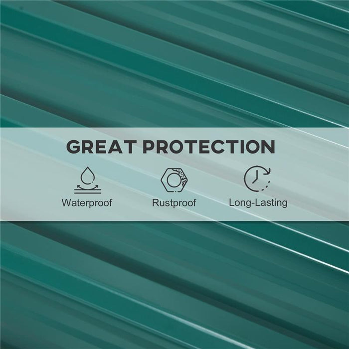 SET 12 PANNELLI DI RICAMBIO 129X45 CM PER CASETTE DA GIARDINO IN ACCIAIO ZINCATO VERDE