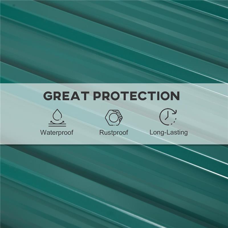 SET 12 PANNELLI DI RICAMBIO 129X45 CM PER CASETTE DA GIARDINO IN ACCIAIO ZINCATO VERDE