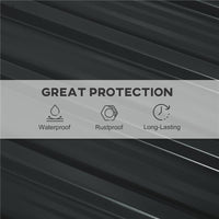 SET 12 PANNELLI DI RICAMBIO 129X45 CM PER CASETTE DA GIARDINO IN ACCIAIO ZINCATO GRIGIO SCURO