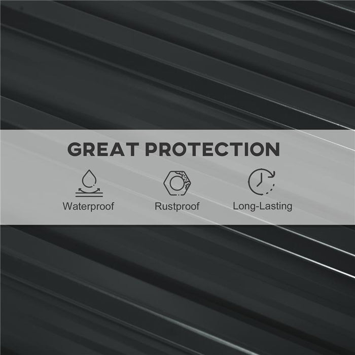 SET 12 PANNELLI DI RICAMBIO 129X45 CM PER CASETTE DA GIARDINO IN ACCIAIO ZINCATO GRIGIO SCURO