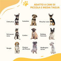 CANCELLETTO PER CANI TAGLIA PICCOLA E MEDIA CON CHIUSURA AUTOMATICA, IN ACCIAIO E PA, 74-100X76 CM, BIANCO
