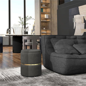 POUF CONTENITORE 120 KG MAX PER SOGGIORNO, INGRESSO E CAMERA, IN POLIESTERE, 36X36X44 CM, GRIGIO
